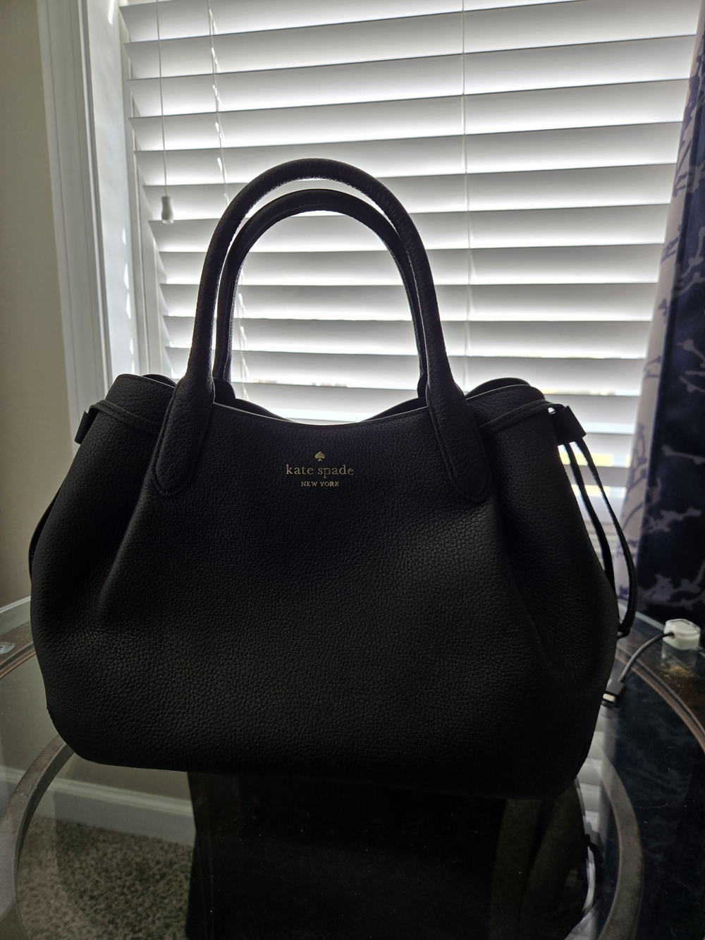 kate spade New York Black Pebbled Leather Tote